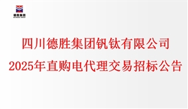 四川德胜集团钒钛有限公司2025年直购电代理交易招标文件