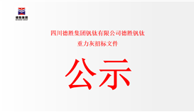 四川德胜集团钒钛有限公司德胜钒钛 重力灰招标文件