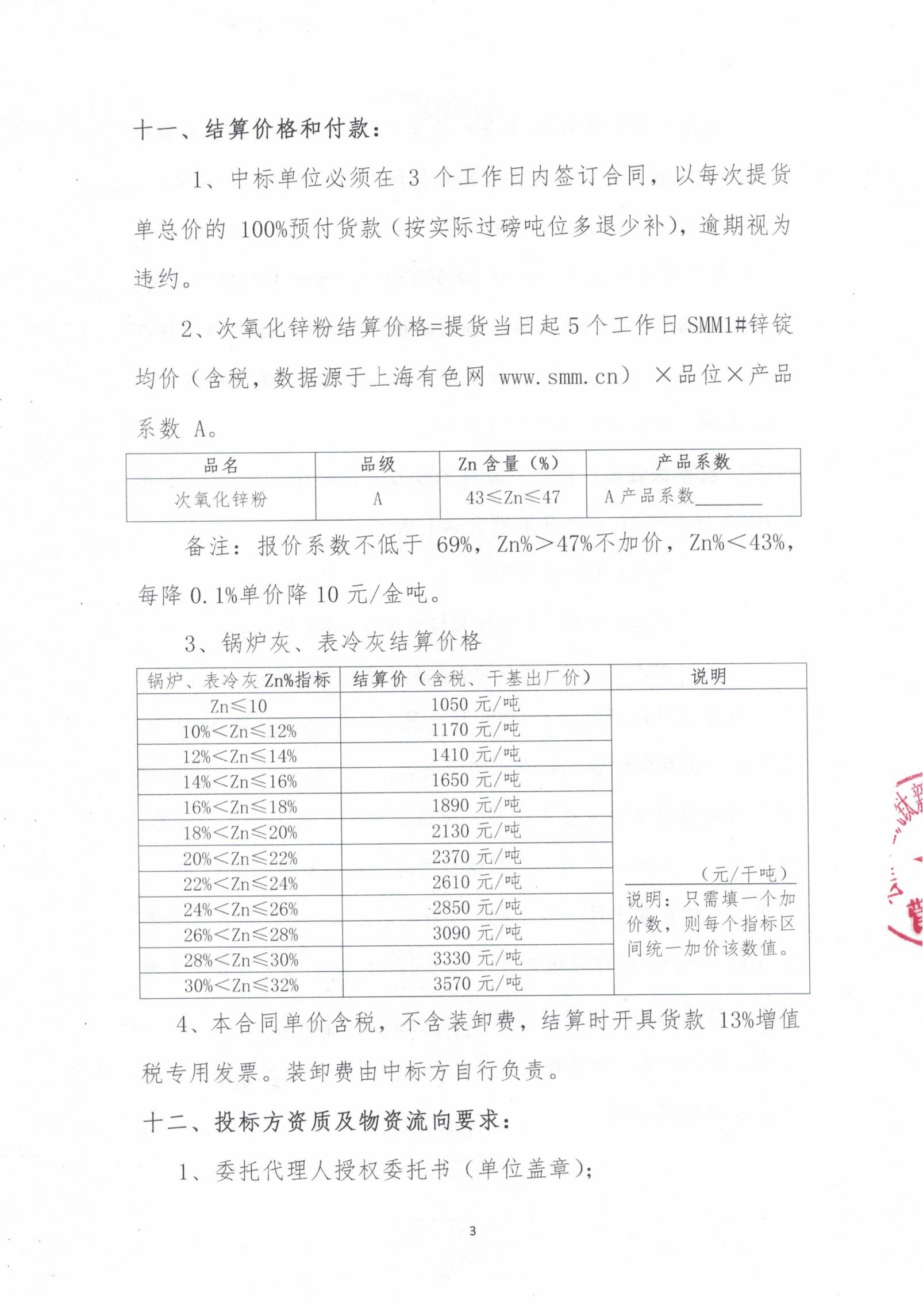 2026年次氧化锌粉、锅炉灰、表冷却器灰（1-3月）招标文件20260313_02
